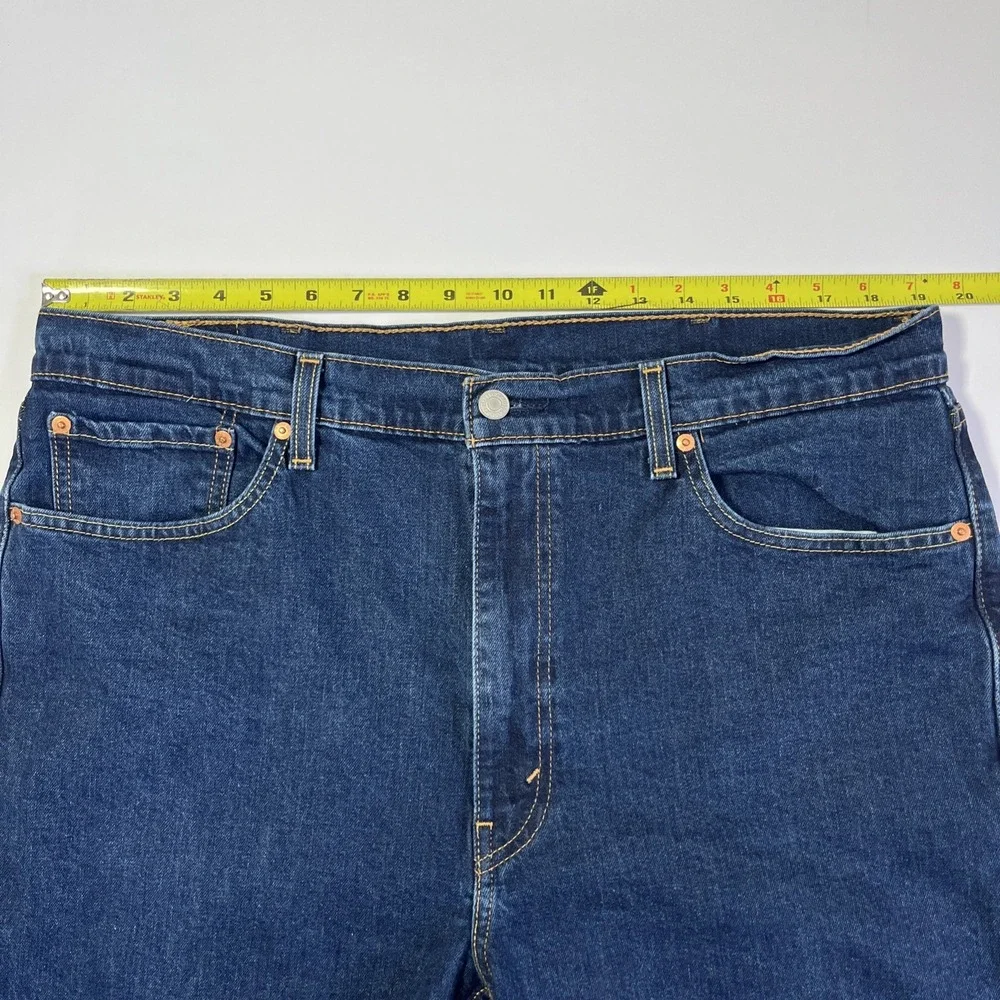 Levi's 505 Mens 40x30 Dark Wash Blue Denim Stretch Regular Straight Leg Jeans
